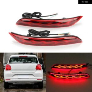 2X LED リアバンパー リフレクター ブレーキ ウィンカーライト VW ポロハッチバック 3 機能用