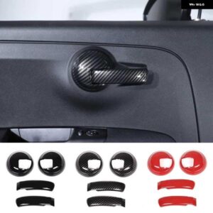 ABS カーボン車内ドア ハンドル 装飾カバー ステッカー トリム フィアット 500 アバルト 595 2010-2024 自動