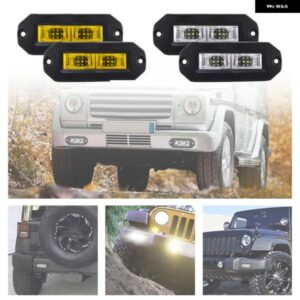 2個 フラッシュ マウント LED ワークライトフラッドビーム運転 LED ポッド電球 フォグランプ オフロード LADA 4X4 ピックアップ トラック 4WD