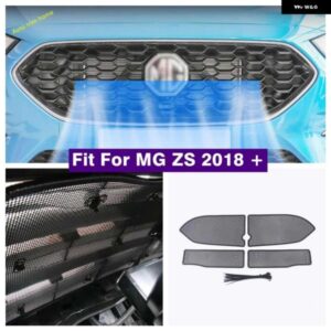 外装フロントグリル 防虫スクリーンボディ エンジン メタルメッシュプロテクターフレームカバー トリム MG ZS 2018 - 2023 カー