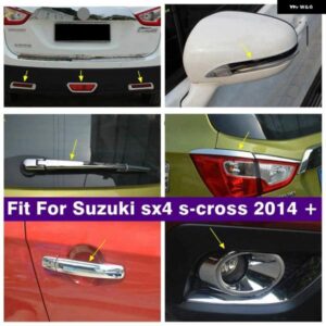 スズキ クローム外装 ドアハンドル フロントリア フォグランプ アイブロウウィンドウ ワイパーカバー トリム SX4 S-クロス 2014 - 2