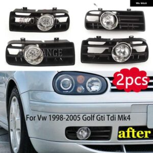 フォグランプ LED ヘッドライト VW ゴルフ 4 MK4 GTI TDI 1997 1998-2006 DRL フォグランプ カバー レーシング グリル ランプグリル