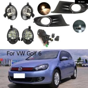 VW MK6 ゴルフ 6 IV カブリオレ LED フォグランプ フォグランプ カバー グリル ベゼル フレーム ハロゲン ドライビング ランプ ヘッドライト カー