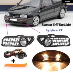 LED フォグライト VW ゴルフ 3 ゴルフ MK3 ジェッタ カブリオ 1992-1998 フォグランプ ヘッドライト カバー グリル ワイヤーケーブル