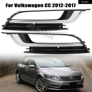 VW パサート CC 2012-17 フォグライト グリル カバー 自動フロントバンパー クローム フォグライト ヘッドライト