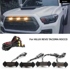 レーシング グリル ホワイト LED ランプ アンバー LED ライト アウター 装飾 グリル ランプ ハイラックス REVO タコマロッコ