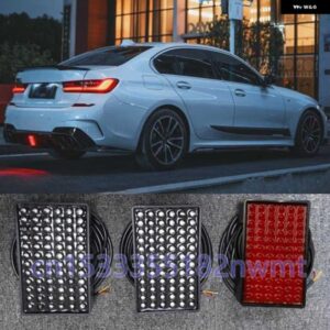 12V F1 スタイル DRL 赤 72 LED リアテールストップフォグ三角 ブレーキ ライトストップ安全ランプ車モーター LED リア テールライト 信号ランプ