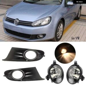 フォグランプ VW ゴルフ 6 MK6 カブリオレ LED フォグライト フレームハロゲン ドライビング ランプグリル ヘッドライト ケーブル ワイヤーキット カー