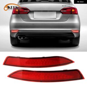2個 LED リアバンパー リフレクター ライト VW ジェッタ MK6 2012-15 運転 ブレーキ ライト自動リア テールライト 12V