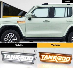 2個 LED 車フロントフェンダーサイド マーカーライト タンク 300 2021 ダイナミック ウィンカー ドライビング ランプ白黄 DRL 12V
