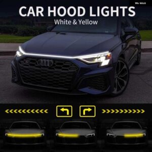 LED 車フード 装飾 ライトストリップスタートスキャンアンビエントライト車デイタイムランニングライト DRL ウィンカー ランプ 12V