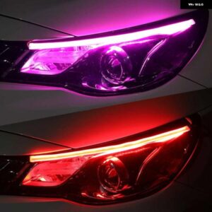 2個 LED スタートスキャン DRL 車デイタイムランニングライト柔軟なストリップ自動 ヘッドライト ウィンカー フロースタイリング 12V