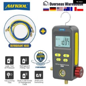 LM110 PLUS デジタル冷凍マニホールド HVAC メーター 真空圧力温度空調テスター冷媒パイプ付き