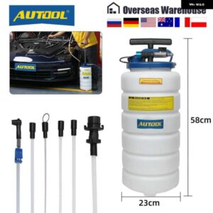 15L エア圧 手動 ブレーキ ブリーダー ポンピングフルードポンプ キット オイル交換パージタンクチューブ リペア ツール 圧力計付き
