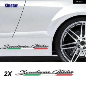 2個 スクーデリアイタリア車体 ステッカー フィアット 500 アバルト 595 695 サイドスカート デカール グラフィック