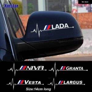 2個 バックミラー ステッカー LADA VESTA XRAY LARGUS GRANTA NIVA