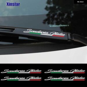 4個 スクーデリアイタリア フロントガラス ワイパー ステッカー フィアット 500 アバルト 595 695 サイドスカート デカール グラフィック