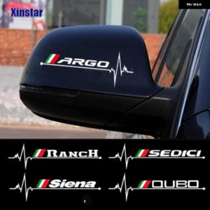 2個 バックミラー ステッカー フィアット QUBO STILO SEDICI シエナ牧場アルゴ自動車