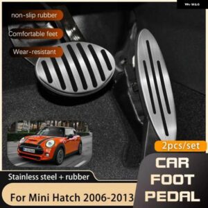 ペダル ミニハッチワンクーパー R56 R57 2006-13 ガス ブレーキ レストフットなし穴あけペダル カバー