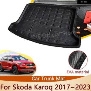 シュコダ KAROQ 2017-23 トランクマットフロアトレイ 防水 ライナーカーゴブーツ ステッカー
