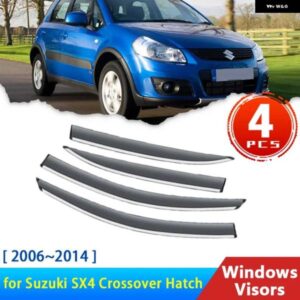 スズキ 4X ディフレクター SX4 クロスオーバーハッチバック 2006 2014 2013 ウィンドウ バイザー フロントガラス 雨眉日よけト