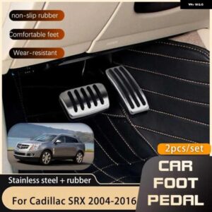でステンレスフットペダル キャデラック SRX 2004 2016 アクセル ブレーキ 燃料ノンスリップ穴あけなしカーパーツペダル
