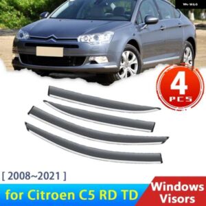 ウィンドウ バイザー シトロエン C5 II 2 RD TD 2008 2021 フロントガラス ディフレクター雨眉ガードサンバイザー日よけトリム