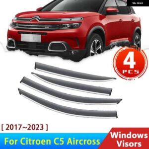 ウィンドウ バイザー シトロエン C5 AIRCROSS 2017 2023 5 ドア SUV ウインドシールドディフレクター雨眉ガードオーニングトリム 2018 2021