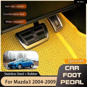 ステンレスフットペダル MAZDA3 BK 2004 2009 ガスアクセル ブレーキ レストフットノンスリップペダル AT MT 2005 2006 2007 2008