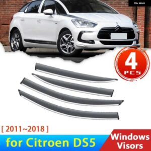 4X ディフレクター シトロエン DS5 DS 5 2011 2018 フロントガラス ウィンドウ バイザー雨アイブロウプロテクターカバー 2012-14