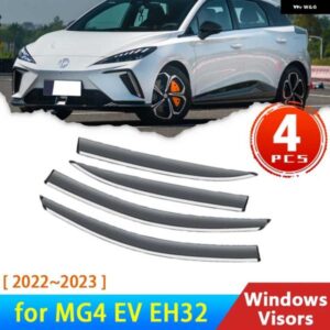 ウィンドウ バイザー MG4 EV EH32 2022 2023 4個 ディフレクター フロントガラス 雨アイブロウ日よけトリム風サンバイザームーラン