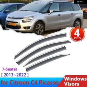 4X ディフレクター フロントガラス シトロエン C4 ピカソ 7 シート 2013 2022 2021 2014 サイドウィンドウ バイザー雨アイブロウグランド