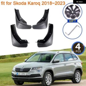 SKODA KAROQ 2018-23 マッドフラップ マッドガード スプラッシュガード フロントリア ホイールフェンダーフレア 4個