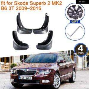 4X シュコダ スーパーブ 2 MK2 B6 3T 2009-15 マッドフラップ マッドガード スプラッシュフロントリア ホイールフェンダー