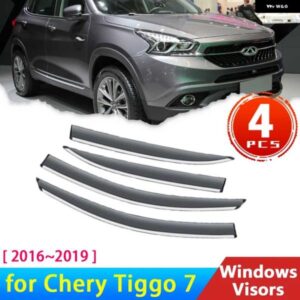 ディフレクター CHERY TIGGO 7 T15 2016 2017-19 サイドウィンドウ バイザー雨アイブロウガードサンバイザー フロントガラス