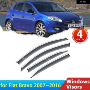 ディフレクター フィアット ブラボー RITMO 2007 2016 2013 2012 2011 ウィンドウ バイザーレインアイブロウガード自動プロテクターカバー