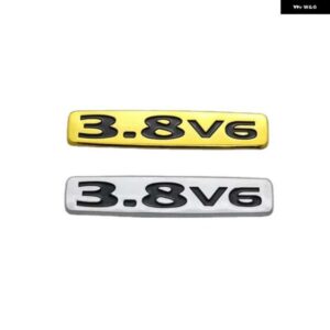 パジェロ 3.8 V6 3.8V6 エンブレムゴールド 3D ステッカー リアトランク ABS プラスチック ロゴバッジ デカール 銘板