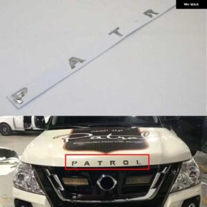 ABS クロームフロントフードパトロールエンブレムロゴ ステッカー 3D 文字バッジ デカール Y62 2013-2017