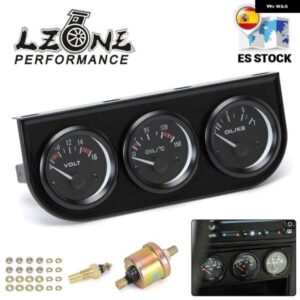 52MM 3 で 1 ボルトメーター + 水温計 + 油圧計キット 電圧計油温計トリプルメーター