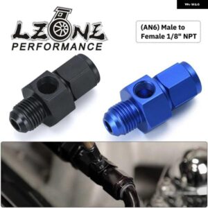AN -6 AN6 オス - メス 1/8インチ NPT ゲージ/センサー 側ポート アダプタ ー ブラックブルー JR-SL9192-06