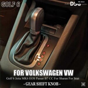 自動ギアヘッドギアシフトノブ レバーカバー 革ダストカバー 付き VW ゴルフ 6 ジェッタ MK6 EOS パサート B7 CC