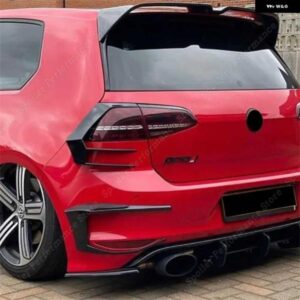 リアバンパー スプリッター カナード スポイラー 自動車外装パーツ VW ゴルフ 7 MK7 GTI R GTD R400 2012-15 ブラック