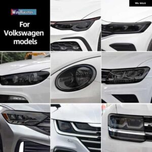 スモークブラック TPU ステッカー ヘッドライト フィルム VW ゴルフ 7 8 シロッコティグアン パサート B8 トゥアレグ CR CC アルテオンビートル