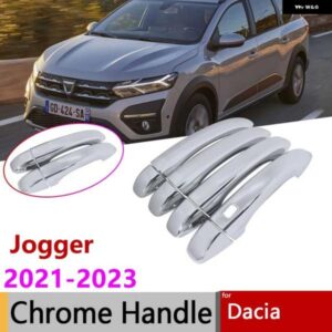 自動スクラッチ耐性 DACIA ジョガー 2021-23クロームな ドアハンドル ABS カバー ステッカー