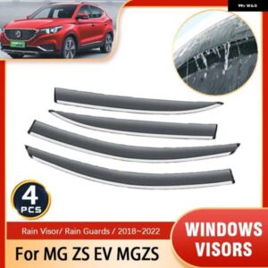 ウィンドウ バイザー MG ZS EV MGZS 2018 2022 4個 ディフレクター フロントガラス 雨アイブロウ日よけトリム風サンバイザー