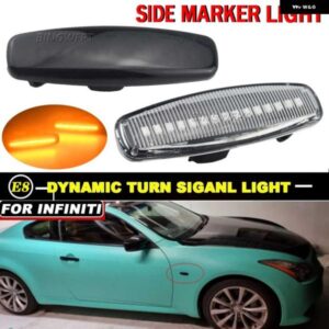 1ペア 連続点滅 LED ウインカーサイド マーカーライト ウインカーインフィニティ G37 CV36 HV36 V36 JX35 L50 M25 Y51 Y51HV