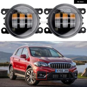 スズキ 2X 車右 + 左 LED レンズ フォグランプ H11 12V SX4 S-CROSS 第2世代フェイスリフト 2016-21