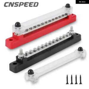 M6 スタッドバスバーバッテリー配電ブロック 12V プラスマイナスバスバートラックボートカーキャンピングカーキャラバン