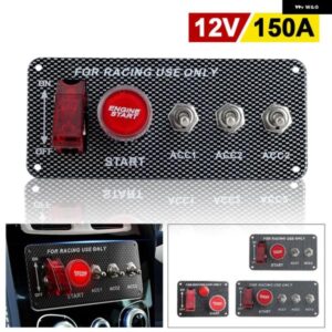 エンジン スタートボタンロッカートグルスイッチ 12V LED パネルコンビネーションスイッチ レーシングキャンピングカーボートトラック RV
