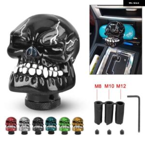 ブラックスカルデーモン マニュアル 自動ギア シフトノブ 3 アダプター交換用シフタースティックシフトヘッド インテリア